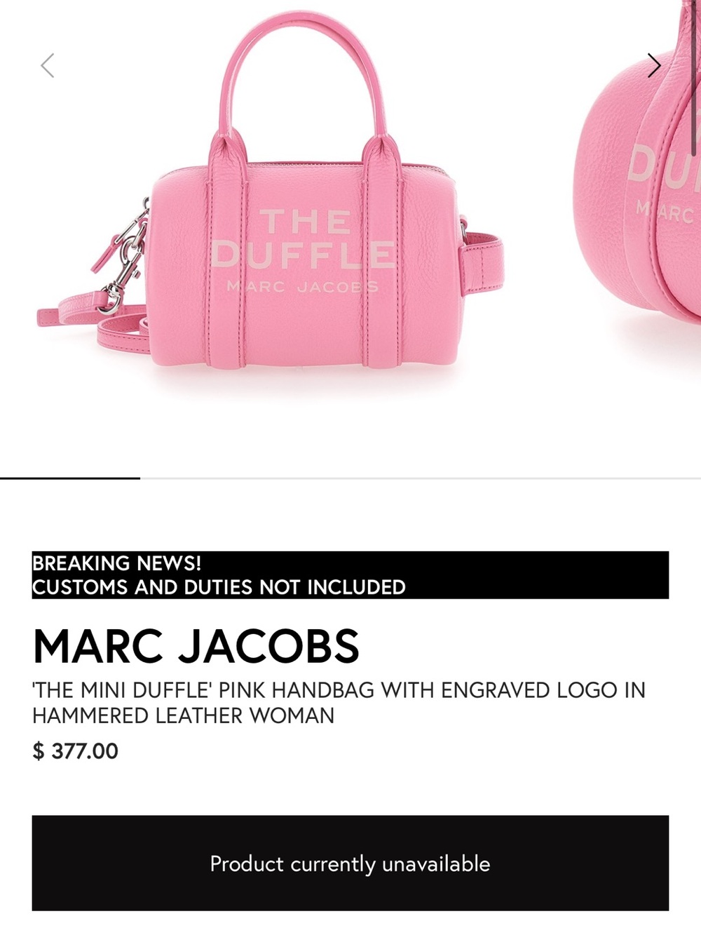 Marc Jacobs Pink The Duffle Mini Satchel - Picture 2 of 4